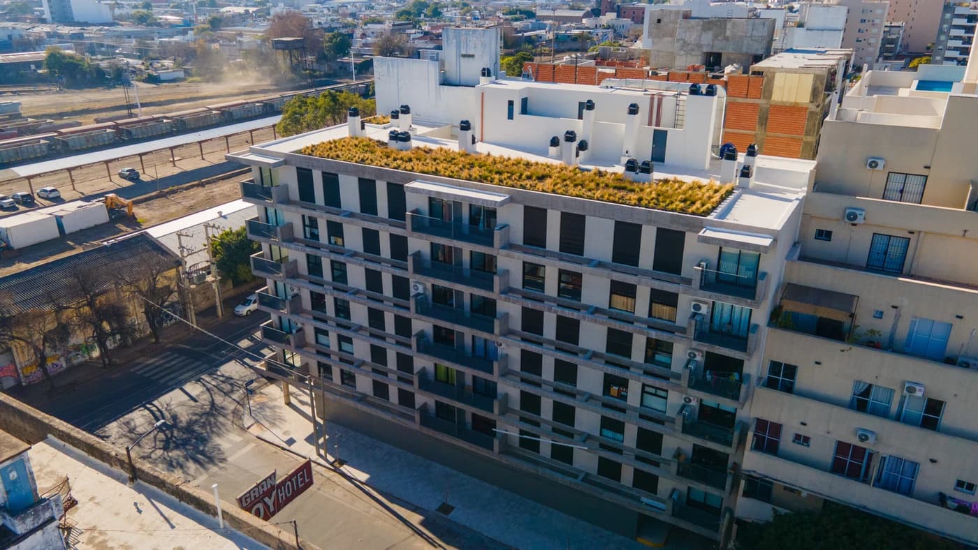 Vista aérea del edificio P23 de PILAY